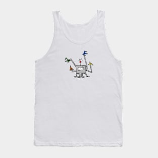 Multi Colored Robot Tank Top